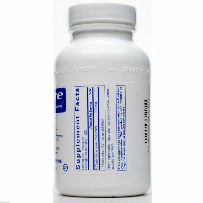 Pure Encapsulations NAC 900 mg 120 capsules supplement facts label