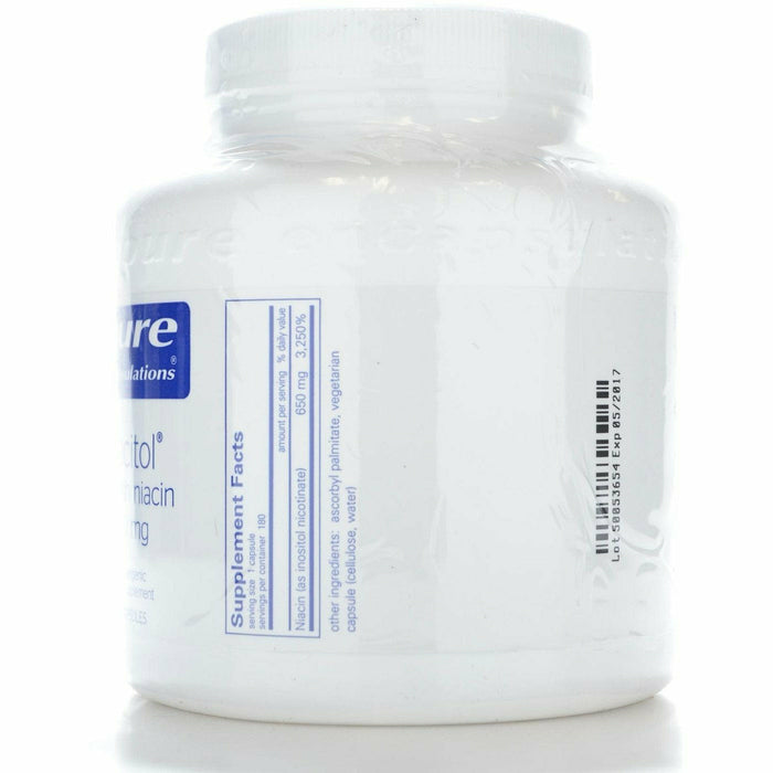 Pure Encapsulations Niacitol 650 180 capsules supplement facts label