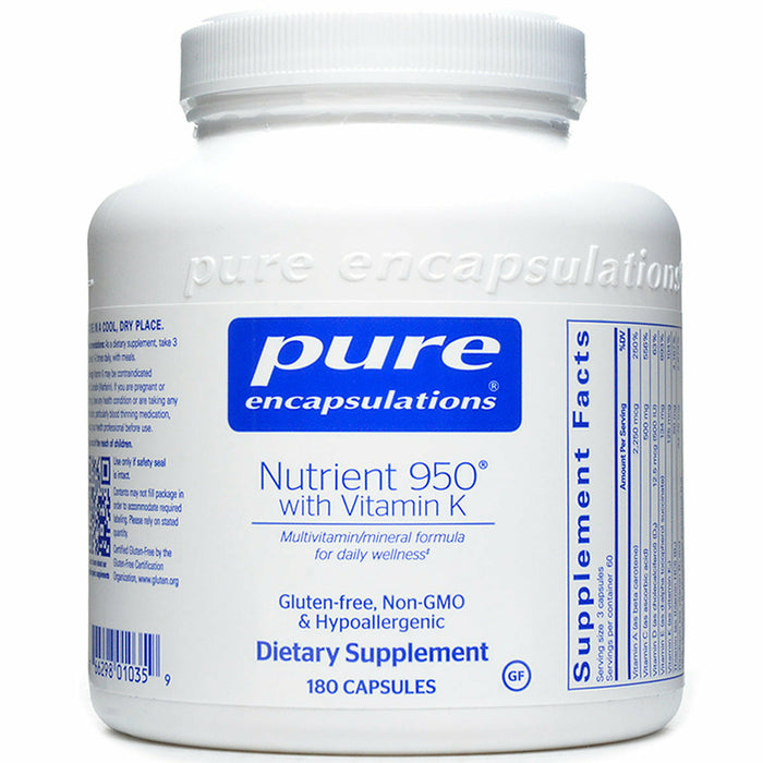 Pure Encapsulations, Nutrient 950 with Vitamin K 180 vcaps