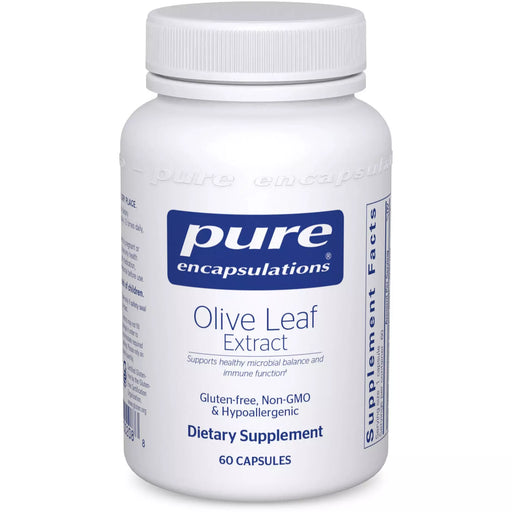 Pure Encapsulations Olive Leaf Extract 500 mg, 60 capsules, front of bottle