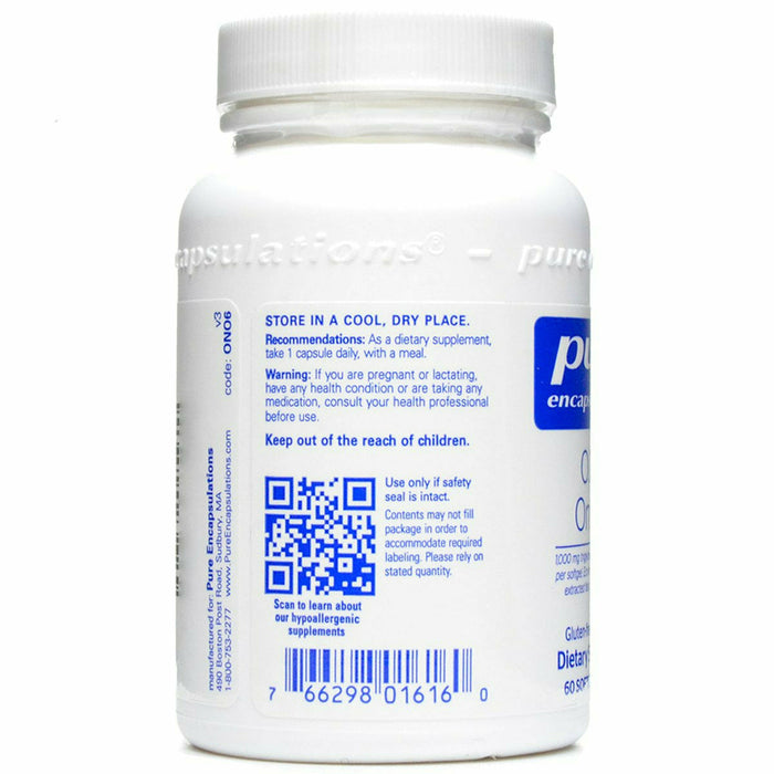 Pure Encapsulations ONE Omega 60 softgels label information panel