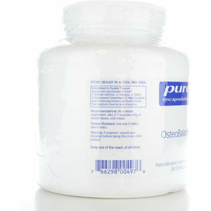 Pure Encapsulations OsteoBalance 210 capsules suggested use label