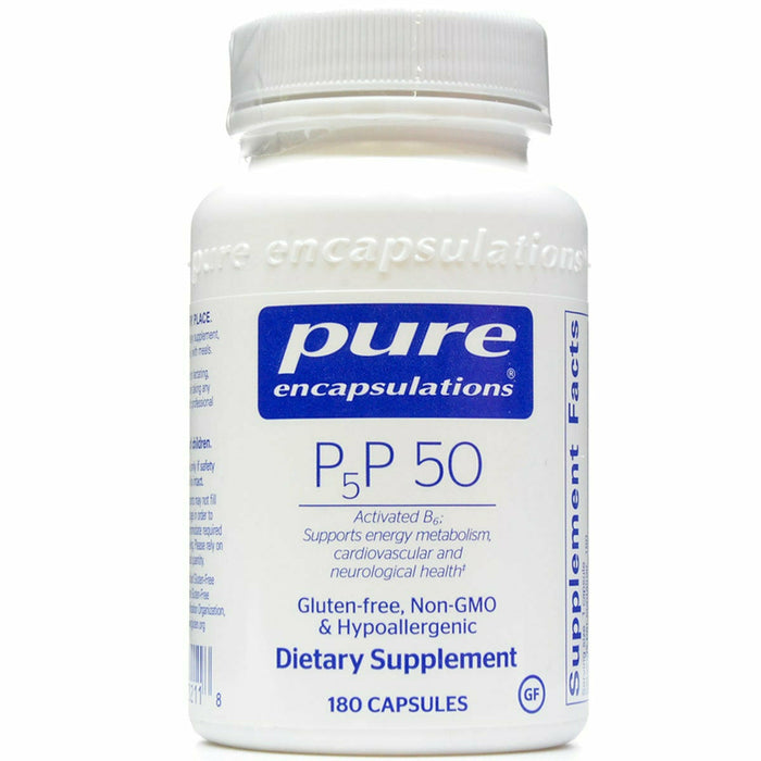Pure Encapsulations P5P 50 (activated B-6) 50 mg, 180 capsules, front of bottle