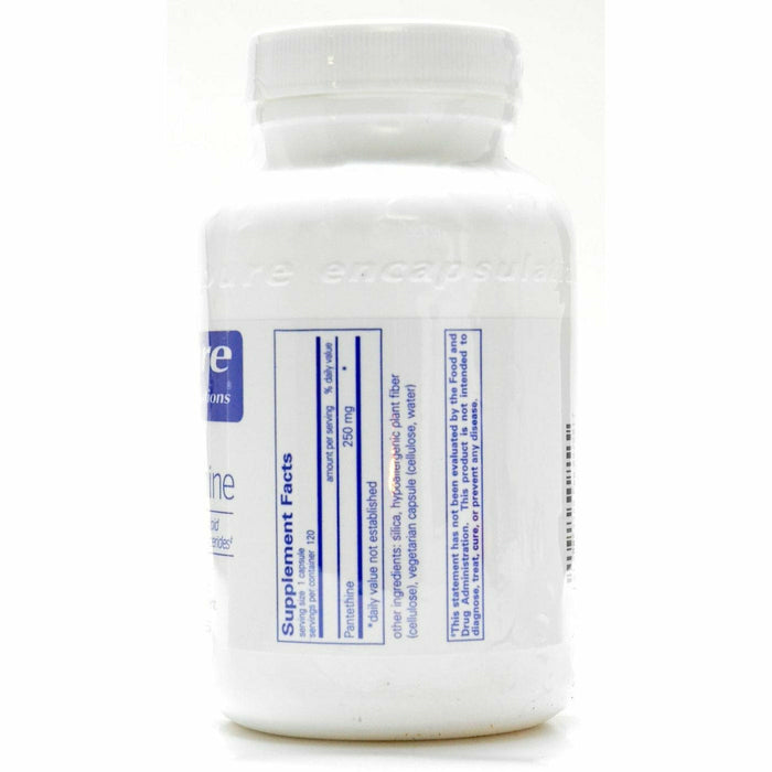 Pure Encapsulations Pantethine 250 mg 120 capsules supplement facts label