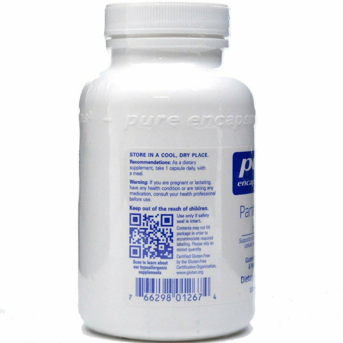 Pure Encapsulations Pantothenic Acid 500 mg 120 capsules label information panel