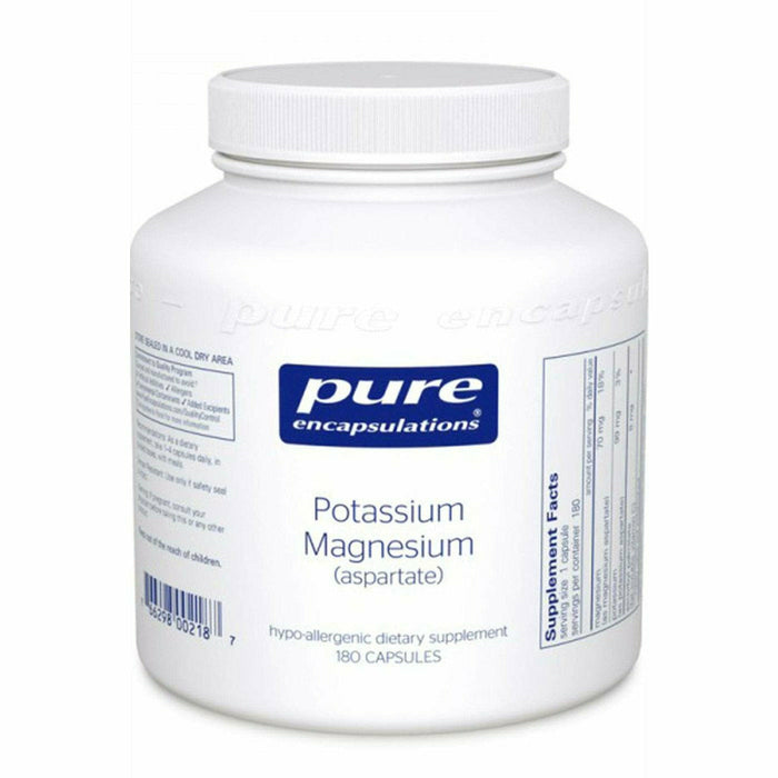 Pure Encapsulations Potassium Magnesium (aspartate), 180 capsules, front of bottle