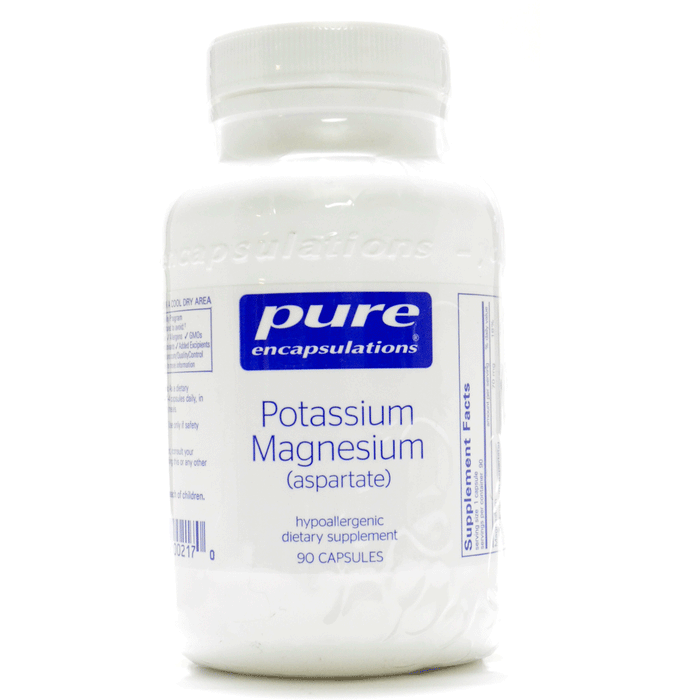 Pure Encapsulations Potassium Magnesium (aspartate), 90 capsules, front of bottle