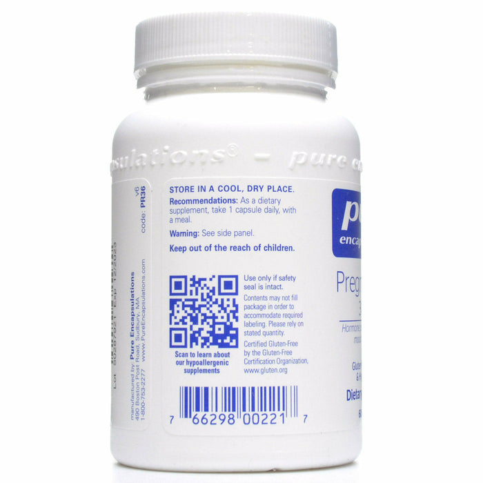 Pure Encapsulations Pregnenolone 30 mg 60 capsules suggested use label 2