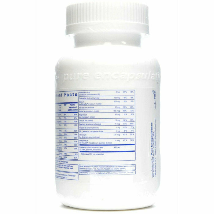 Product label image of PreNatal Nutrients 120 caps by Pure Encapsulations