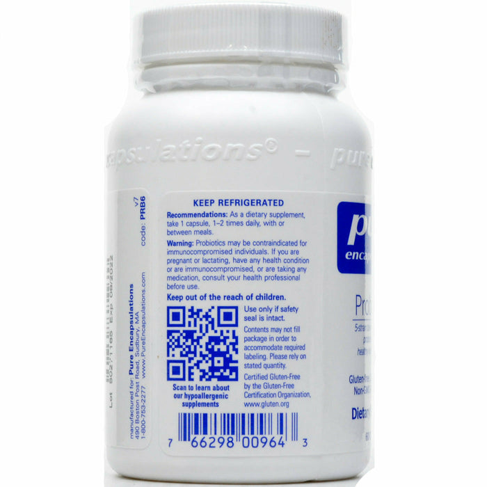 Pure Encapsulations Probiotic-5 60 capsules suggested use label