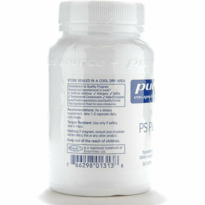 Pure Encapsulations PS Plus 60 capsules label information panel