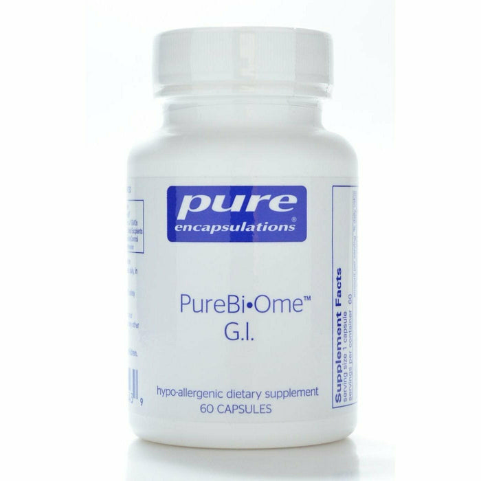 Pure Encapsulations PureBiOme G.I., 60 capsules, front of bottle