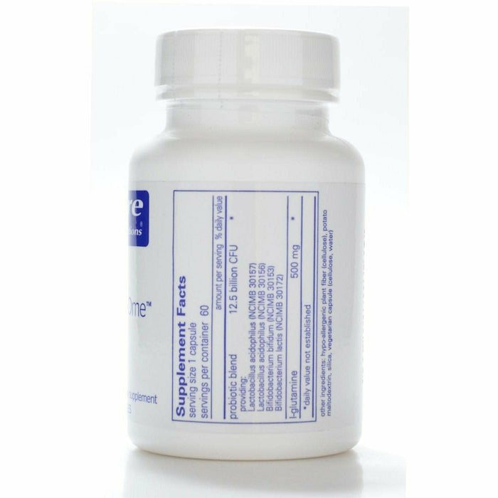 Pure Encapsulations PureBiOme G.I. 60 capsules supplement facts label