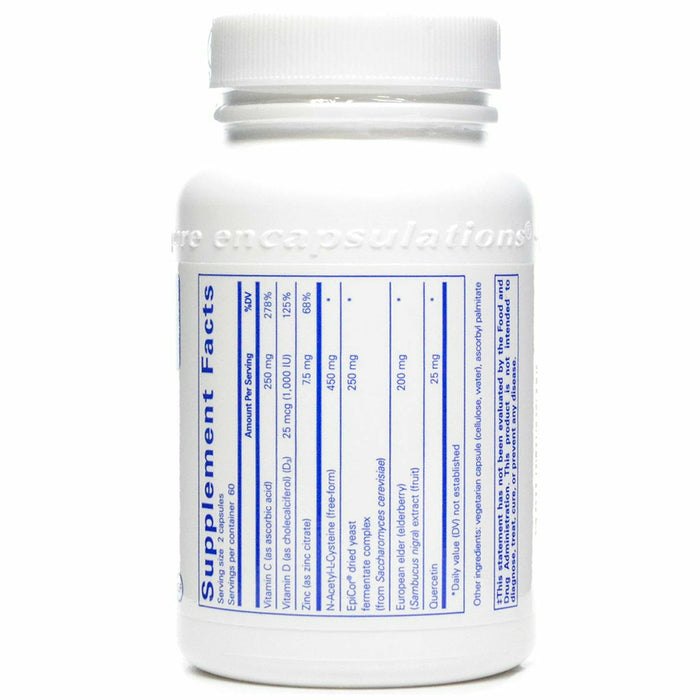 Pure Encapsulations PureDefense w/NAC 120 capsules supplement facts label