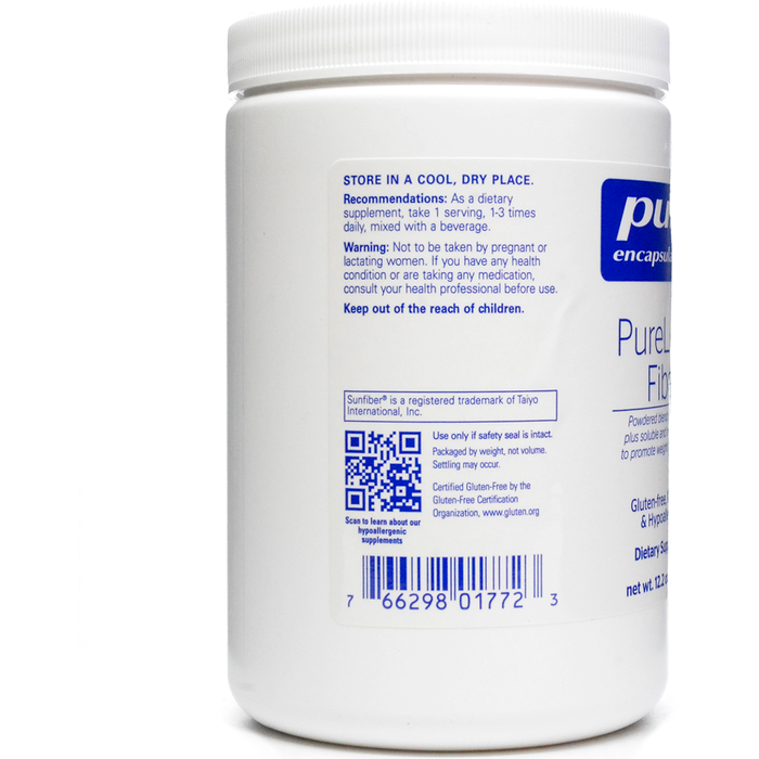 Pure Encapsulations PureLean Fiber 345 g label information panel