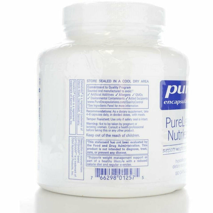 Pure Encapsulations PureLean Nutrients 180 capsules label information panel 3