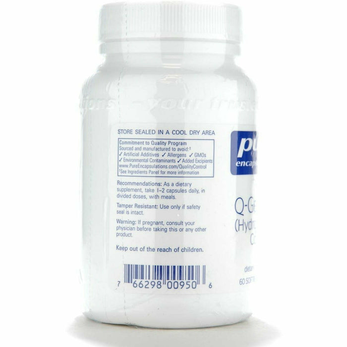 Pure Encapsulations Q-Gel 100 mg 60 capsules label information panel