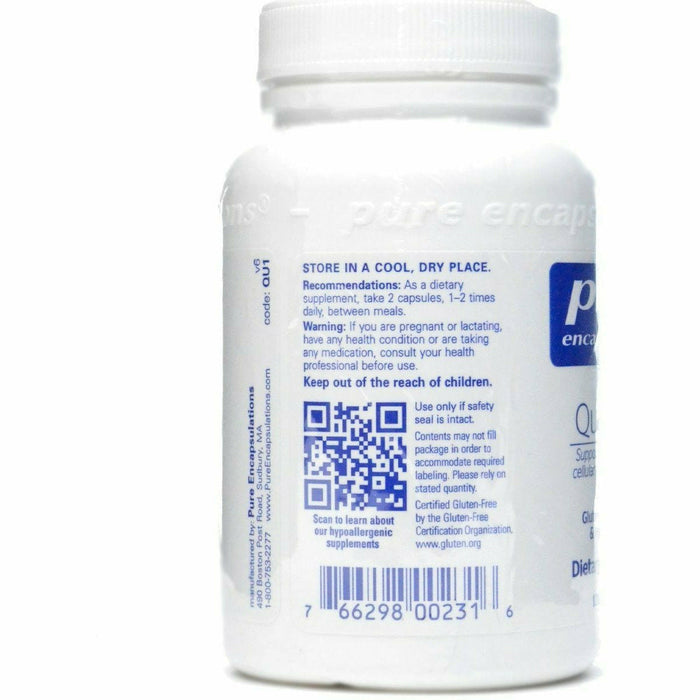 Pure Encapsulations Quercetin 250 mg label information panel