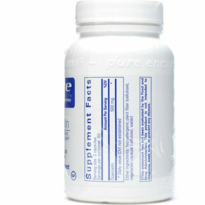 Pure Encapsulations Quercetin 250 mg supplement facts label