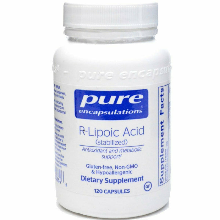 Pure Encapsulations R-Lipoic Acid (stabilized) 100 mg, 120 capsules, front of bottle