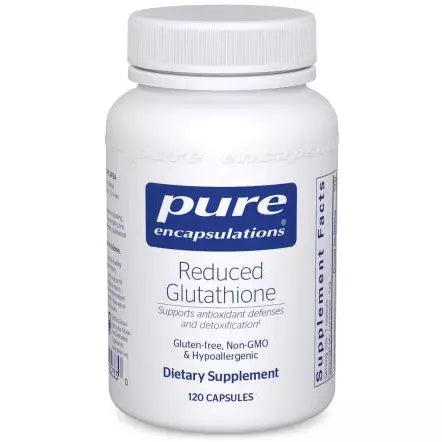 Pure Encapsulations Reduced Glutathione 100 mg, 120 capsules, front of bottle