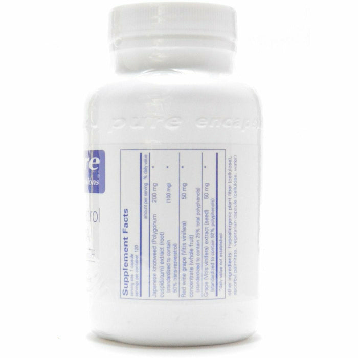 Pure Encapsulations Resveratrol EXTRA 120 capsules supplement facts label