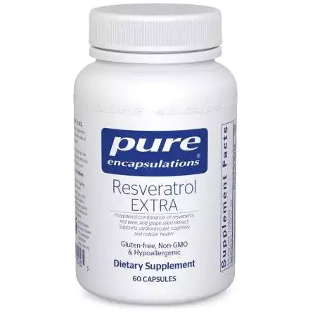 Pure Encapsulations Resveratrol EXTRA, 60 capsules, front of bottle