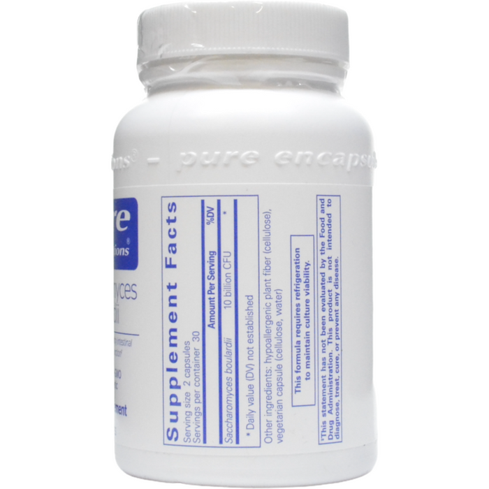 Pure Encapsulations Saccharomyces boulardii 60 capsules supplement facts label