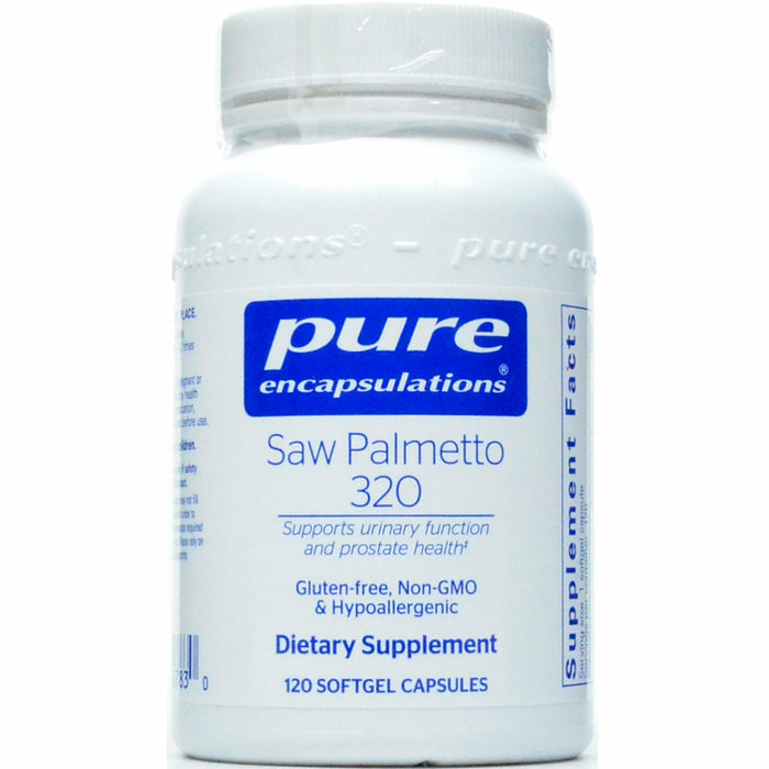 Pure Encapsulations Saw Palmetto 320 mg, 120 softgels, front of bottle