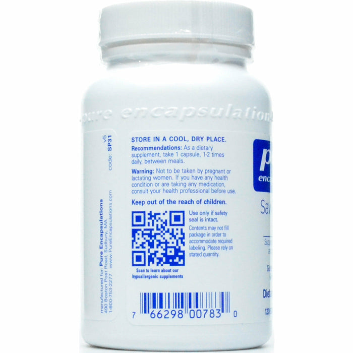 Pure Encapsulations Saw Palmetto 320 mg 120 softgels suggested use label