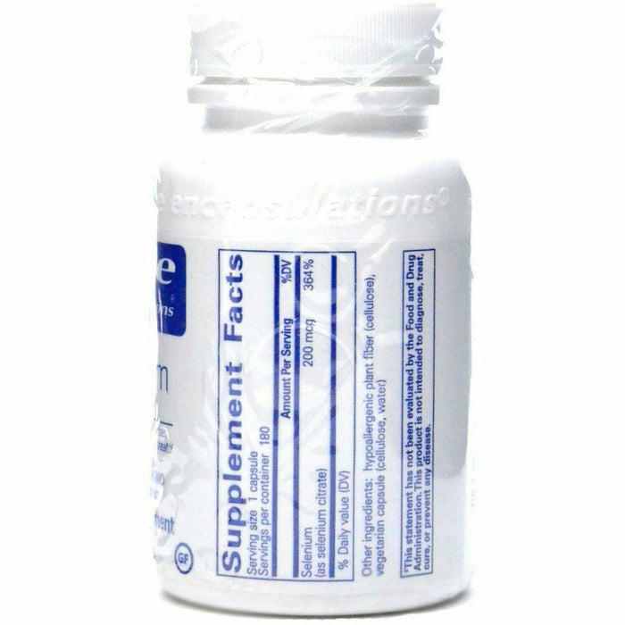 Product label image of Selenium (citrate) 200 mcg by Pure Encapsulations