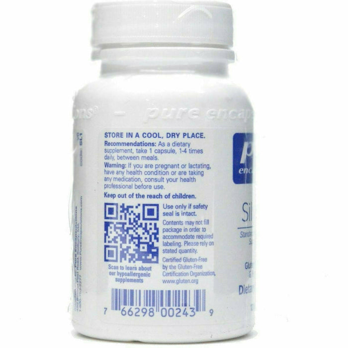 Pure Encapsulations Silymarin 250 mg 120 capsules suggested use label