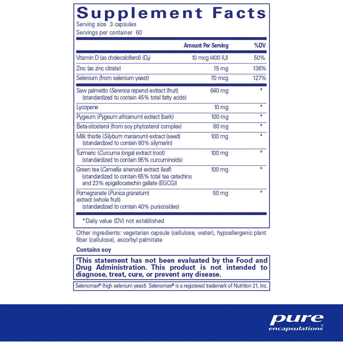 Pure Encapsulations SP Ultimate 180 capsules supplement facts label