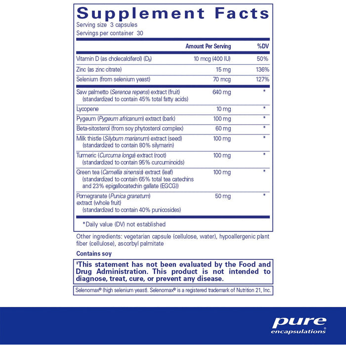 Pure Encapsulations SP Ultimate 90 capsules supplement facts label