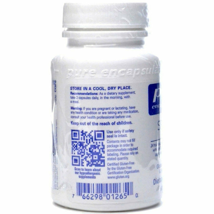 Pure Encapsulations SR-CoQ10 with PQQ 60 capsules label information panel