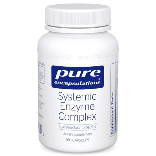 Pure Encapsulations Systemic Enzyme Complex, 180 capsules, front of bottle