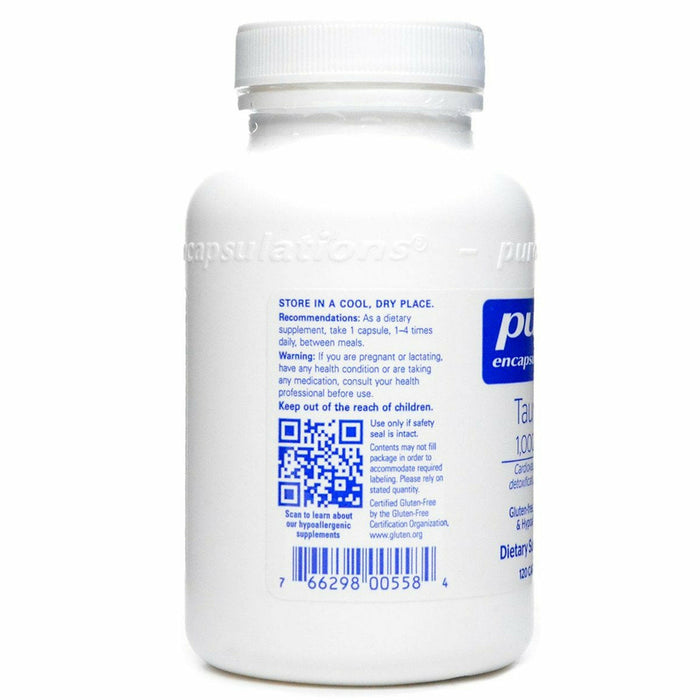 Pure Encapsulations Taurine 1000 mg 120 capsules label information panel