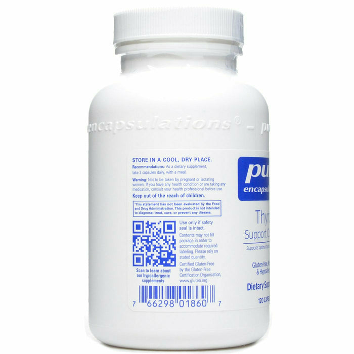 Pure Encapsulations, Thyroid Support Complex 120 capsules supplement facts