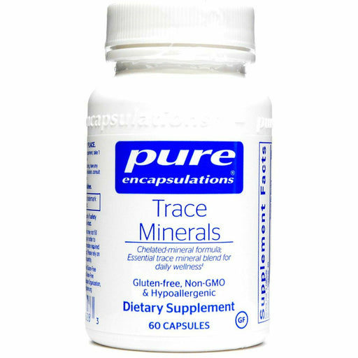 Pure Encapsulations Trace minerals, 60 capsules, front of bottle