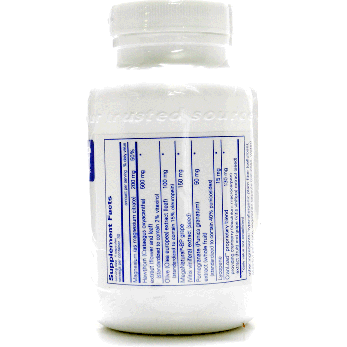 Pure Encapsulations Vascular Relax 120 capsules supplement facts label