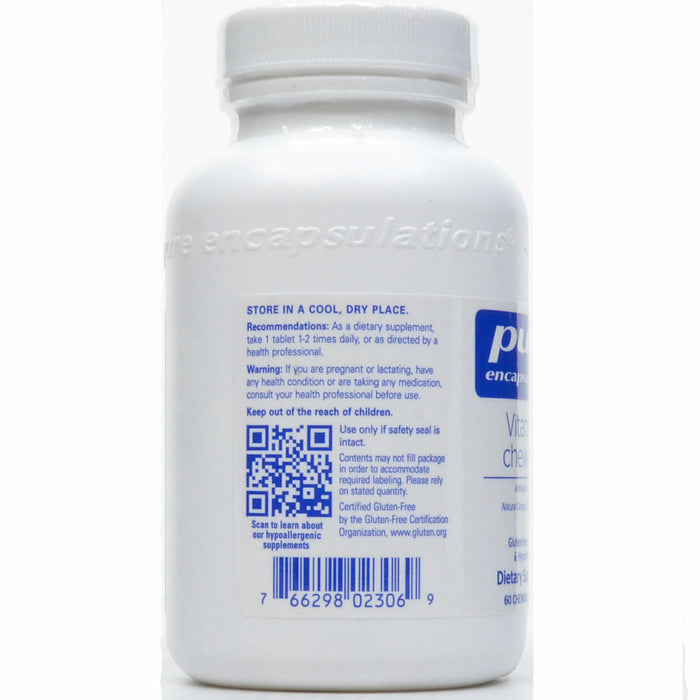 Pure Encapsulations Vitamin C Chewables 525 mg 60 tablets suggested use label
