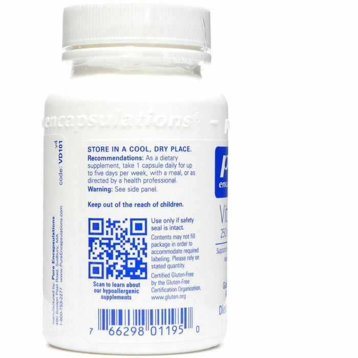 Vitamin D3 10,000 IU 120 vcaps by Pure Encapsulations Information Label