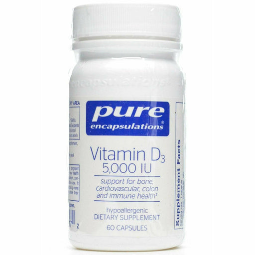 Pure Encapsulations Vitamin D3 5000 IU, 60 capsules, front of bottle