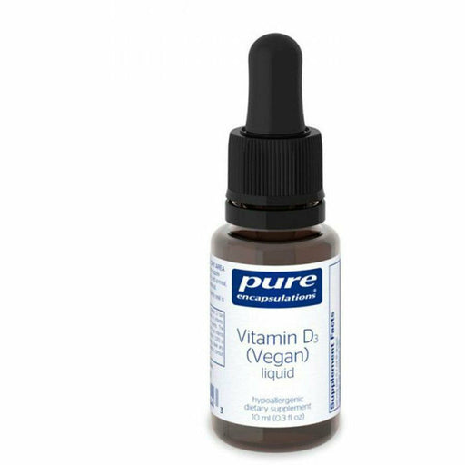 Pure Encapsulations Vitamin D3 Liquid Vegan, 0.3 fl oz, front of dropper bottle