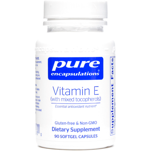 Pure Encapsulations Vitamin E (Natural) 400 IU, 90 softgels, front of bottle