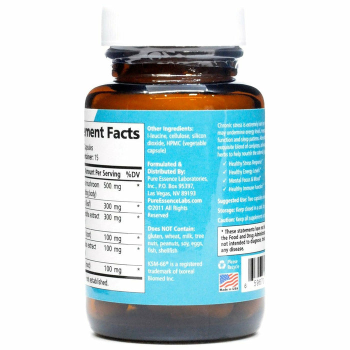 Pure Essence AdrenalStability 30 capsules supplement facts label 2