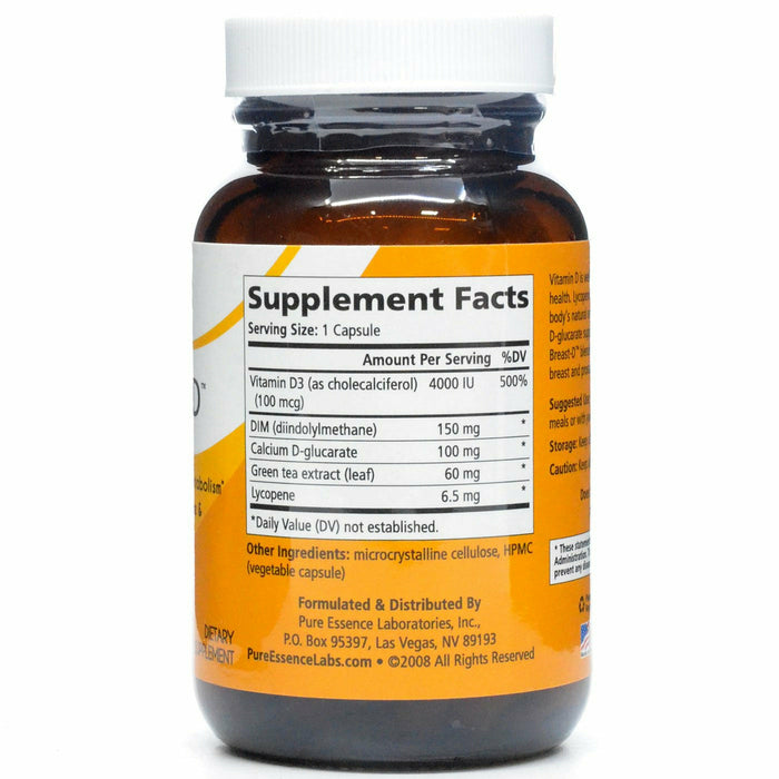 Pure Essence Breast D 30 capsules supplement facts label