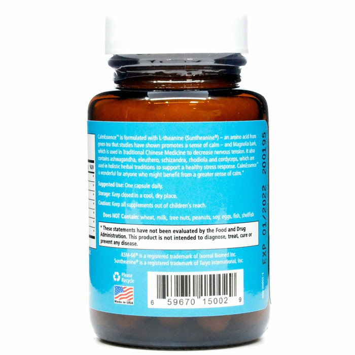 Pure Essence CalmEssence 30 capsules label information panel