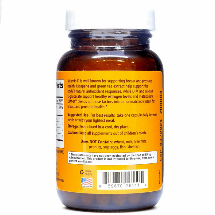 Pure Essence Dim-D 30 capsules label information panel