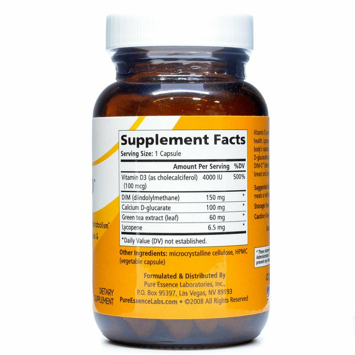 Pure Essence Dim-D 30 capsules supplement facts label